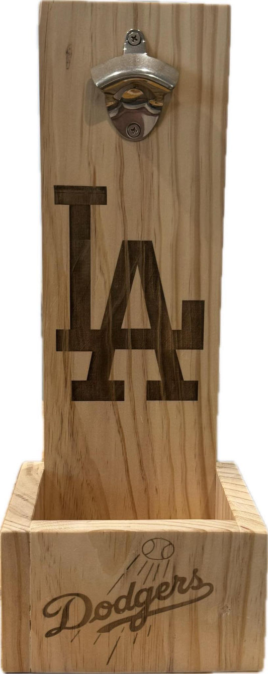 Wooden Bottle Opener - Los Angeles Dodgers engraved