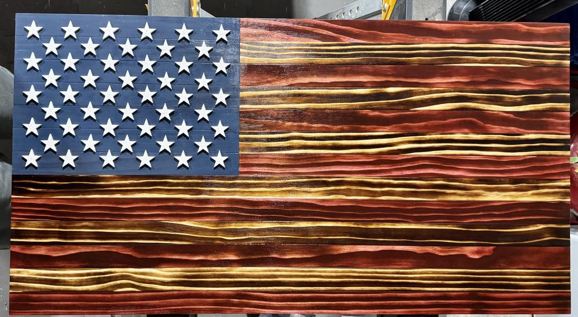 American Wooden Flag (Handcrafted)