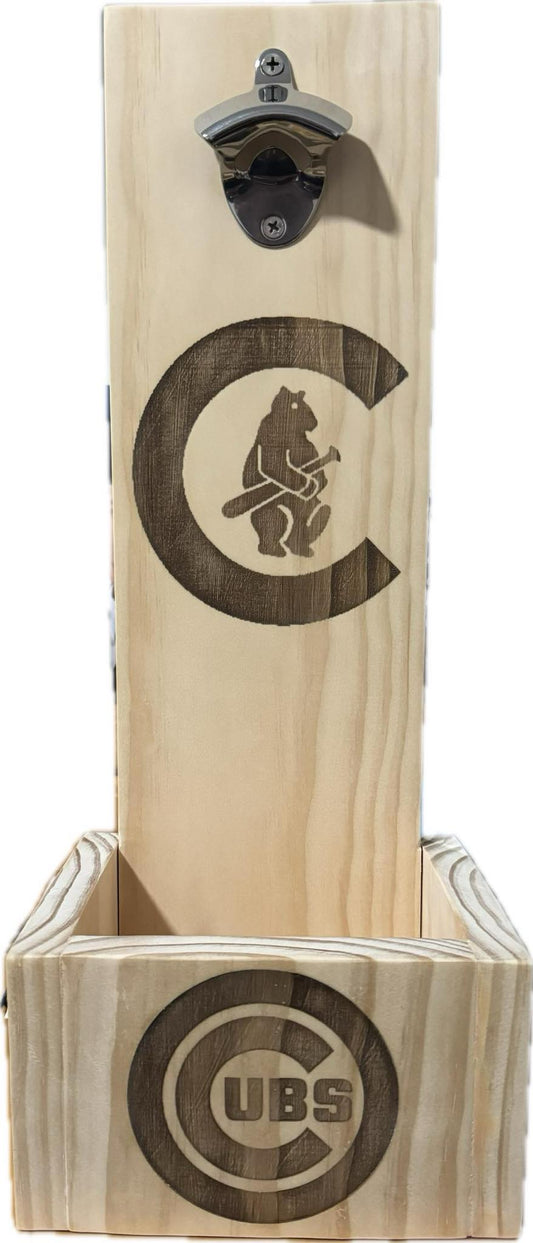 Wooden Bottle Opener - Chicago Cubs engraved