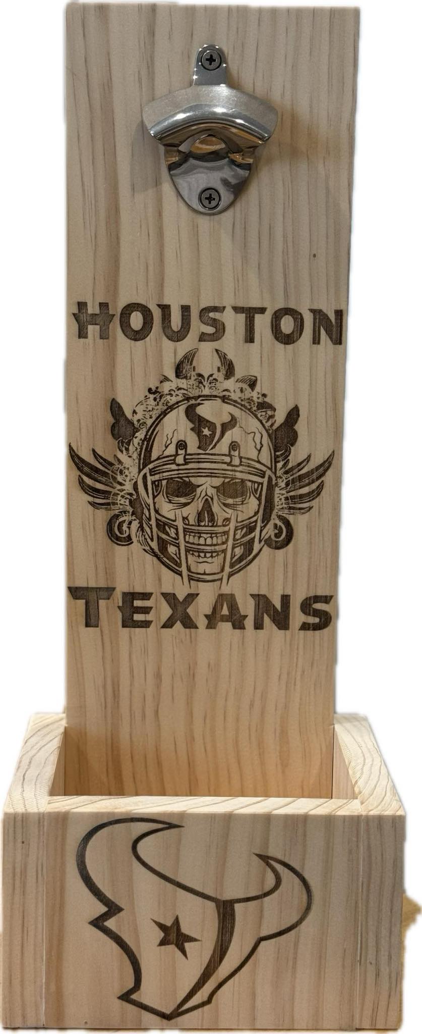 Wooden Bottle Opener - Houston Texans engraved