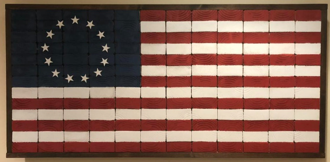 American Wooden Flag - 1776 Betsy Ross - 2x4s (Handcrafted)