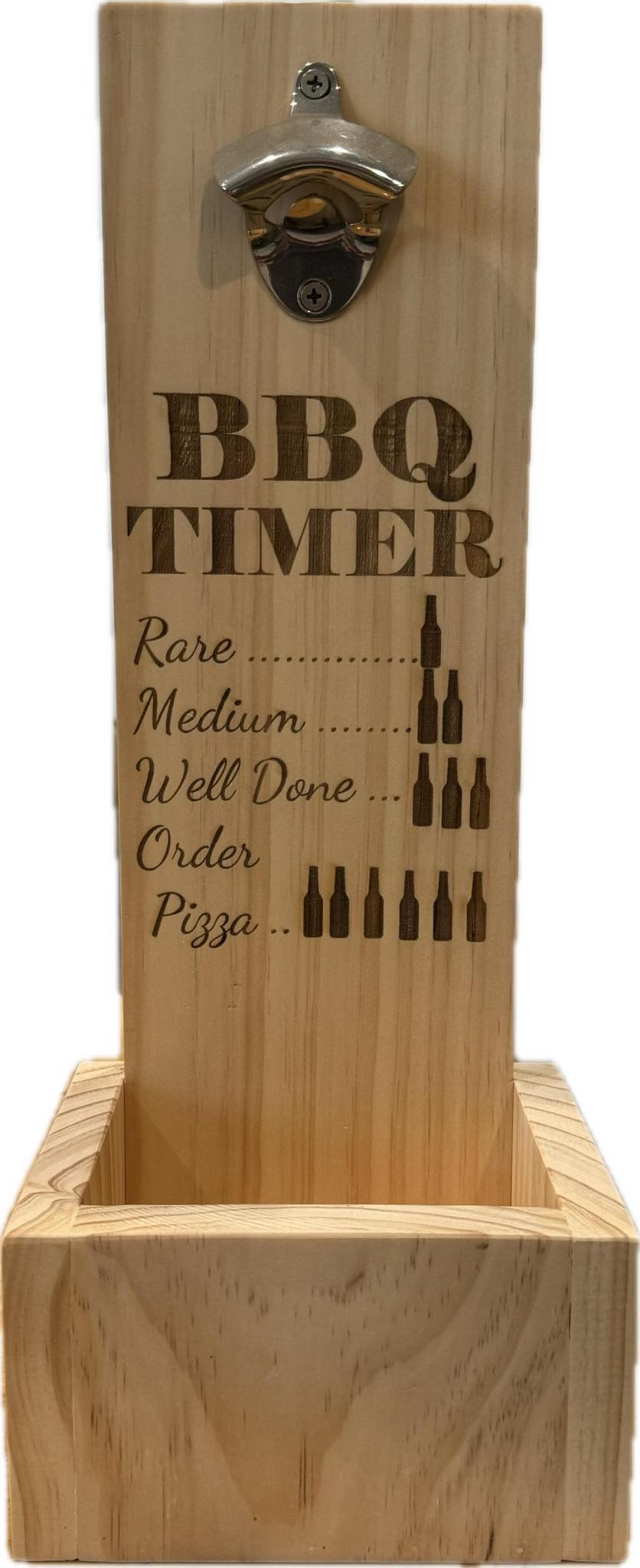 Wooden Bottle Opener - BBQ Timer engraved