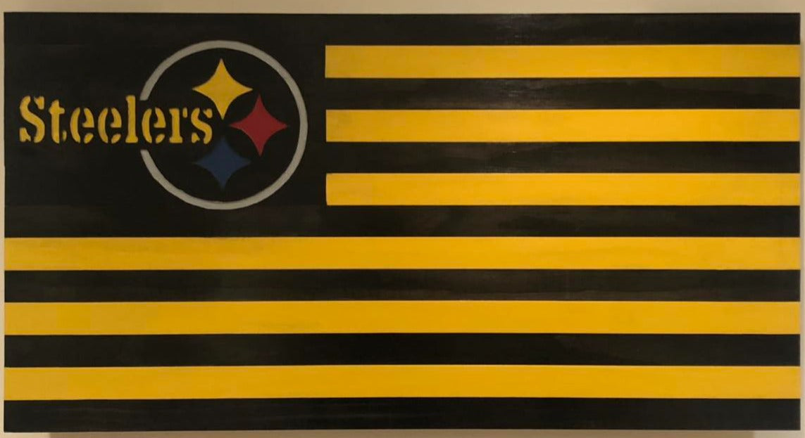 Pittsburgh Steelers Wooden Flag (Handcrafted)