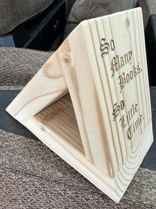 Wooden Book Holder - Plain w/Customized Engraving